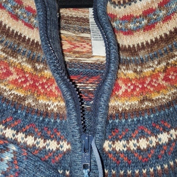 VTG 90's Y2K Tiara International Fair Isle Front Zip Cardigan Sweater Size Large - Picture 2 of 7